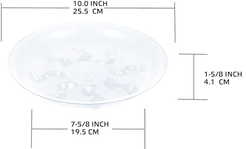 6 Pack Heavy Duty Clear Plastic Plant Saucer Sturdy Pot Tray Plant Drip Trays Drip Trays for pots,Plant Water Catcher Tray,Flower Pot Saucer Water Drainage Tray Floor Protector (10 INCH) - size: 10 inch