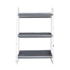 Creative Co-Op Heavily Distressed 3-Tier Metal Tray with White Frame & Rim, Grey - color: Grey