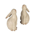 Creative Co-Op Decorative Resin Rabbit Bookends, Grey - color: Grey Wash