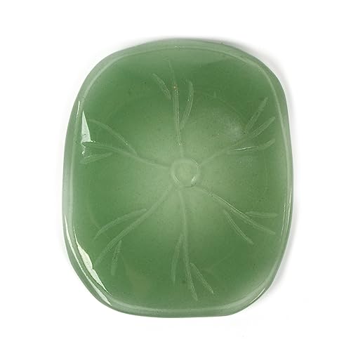 Justinstones Carved Rose Quartz Gemstone Lotus Flower Green Aventurine Lotus Leaf Home Office Decor - color: Flower and Leaf