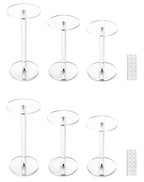QWORK Round Acrylic Display Stand, 2 Sets Premium Clear Round Riser Stands