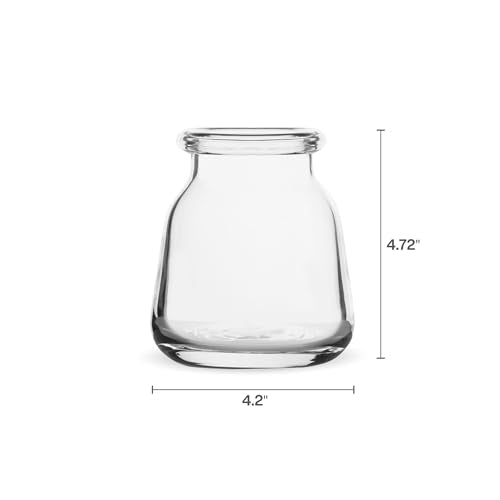 Elements Glass Milk Bottle Vase, for Use with Dried or Faux Flowers and Greenery, 4.2x4.2x4.72 Inch, Clear - size: 4.7 Inch