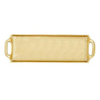Santa Barbara Design Studio Serving Tray With Handles Rectangular Aluminum Platter, Large, Gold