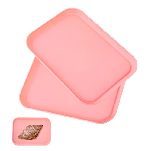 Pink Plastic Serving Platters and Trays,Serving Dishes for Entertaining,Rectangular Platters for Serving Food, Appetizer Serving Trays for Snacks,Charcuterie,Chips,Candy,Fruit,Sushi - color: Tray-s-2pack-pink