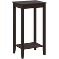 Yaheetech End Table Sofa Side Table with Open Shelf and Solid Wood Legs, Plant/Telephone Stand for Living Room, Couch, Office, Small Spaces, L15xW12xH29 Inch, Dark Coffee - style: Single