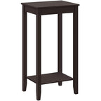 Yaheetech End Table Sofa Side Table with Open Shelf and Solid Wood Legs, Plant/Telephone Stand for Living Room, Couch, Office, Small Spaces, L15xW12xH29 Inch, Dark Coffee - style: Single