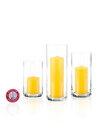 yummi Set of 36 Slim Pillars and Cylinder Vases - Bright Yellow - color: Bright Yellow