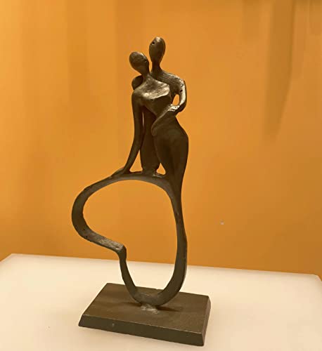 Eternal Love Cast Iron Sculpture, Romantic Couple Statue, Modern Metal Art, Wedding Anniversary Engagement Valentine's Day Gift - style: Eternal Love