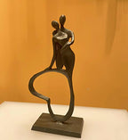 Eternal Love Cast Iron Sculpture, Romantic Couple Statue, Modern Metal Art, Wedding Anniversary Engagement Valentine's Day Gift - style: Eternal Love