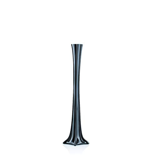 WGV Eiffel Tower Vase Bulk, Open 1", Height 20", (Multiple Sizes Choices) Black Glass Floral Container with Sturdy Base, Flower Centerpiece for Wedding Event Home Decor, Arts Crafts, 12 Pieces - color: Black (1 Case), size: 20"H