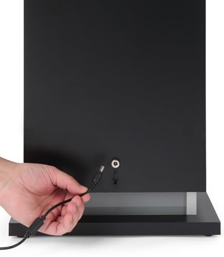 Displays2go Pedestal Display Case with Ambient LED Lighting and Clear Acrylic Top (PEDLEDBK2)