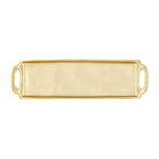 Santa Barbara Design Studio Serving Tray with Handles Rectangular Aluminum Platter, Small, Gold