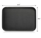 New Star Foodservice Restaurant Grade Non-Slip Tray, Plastic, Rubber Lined, Rectangular (Black, 16-Inch x 22-Inch) - color: Black, size: 16-Inch x 22-Inch