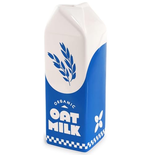 ban.do Vintage Inspired Rise and Shine Decorative Ceramic Vase, Unique Home/Kitchen/Office Accent, Oat Milk
