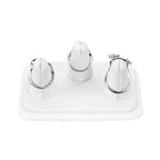 MOOCA Deluxe Leatherette 2 Pcs Set 3-Ring Organizer for Showcase Display Ring Finger Holder Jewelry Display Stands Showcase Jewelry Storage Counter, White PU Leatherette, 4 W x 3 1/4 D x 2 3/8 H inch - color: White Faux Leather, 3 Rings x 2