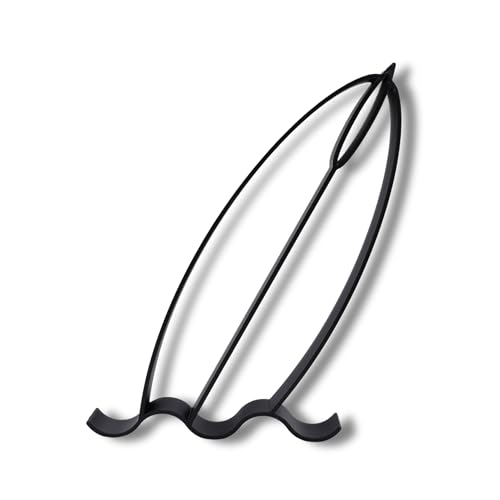 Surfing Sculpture â€“ Minimalist Decorative Accent for Surf Enthusiasts & Modern Home Decor | Collectible Design (Surf Board Floating Matte Black) - color: Surf Board Floating Matte Black