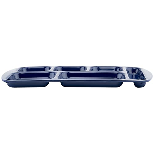 G.E.T. 6 Compartment School Cafeteria Tray, Right Handed, 10" x 15", Navy Blue (4 Pack) - color: Navy Blue, size: 10" x 15", style: 4 Pack Right Handed Trays
