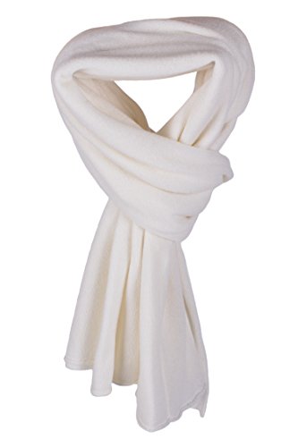 Love Cashmere Women's 100% Cashmere Wrap Scarf - hand made in Scotland RRP $350 - color: White