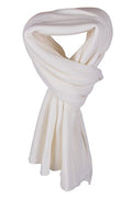 Love Cashmere Women's 100% Cashmere Wrap Scarf - hand made in Scotland RRP $350 - color: White