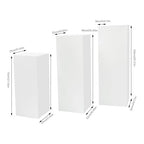 3PCs Square Pedestal Stand for Party, White Metal Cylinder Pedestal Stands, Sculpture Display Column Decoration Cube for Wedding Event Decoration