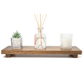 Narrow 17" Acacia Wood Riser Pedestal Stand – Farmhouse Wood Display Riser for Kitchen and Bathroom Decor - Counter Display, Plant Stand, Jewelry Holder, Vanity Tray, Candle Stand (Narrow:17"x6"x1.57") - size: Narrow:17"x6"