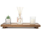 Narrow 17" Acacia Wood Riser Pedestal Stand – Farmhouse Wood Display Riser for Kitchen and Bathroom Decor - Counter Display, Plant Stand, Jewelry Holder, Vanity Tray, Candle Stand (Narrow:17"x6"x1.57") - size: Narrow:17"x6"