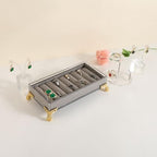 GemeShou velvet slots Ring holder for jewelry organizer, Grey earring ring display stand for selling, felt ring jewelry holder tray showcase【Velvet slots Ring Holder-Grey】 - color: Grey