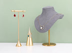 GemeShou 2pcs Gold Ring Display - Wedding Ring Holder for Nightstand, Height 2" and 3.1" - color: Gold