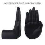 jinhuoba Decorative Bookends Hands Book Ends, Black Heavy Book Holder Ends for Shelves, Novelty Heavy Duty Book Ends for Shelves Office Home Desk Bookshelf, 8.5"(L) x 3.5"(W) x 6.8"(H), Resin