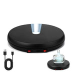 Colingmill LED Light Motorized Rotating Display Stand Turner 360 Degree Display Spinner 10 Inch/44lbs Black Electric Rotating Display Base with USB Cable for Photography Products Display Jewelry