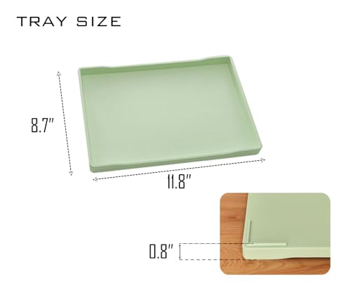 Green Serving Tray (11.8 x 8.7 inch) for Serving Accessory, Spa, Coffee, Drinks, Wine, Tea, Bar, Party, Seasoning, Perfume and Display Use. - color: Green-1 Tray, size: 11.8" x 8.7" x 0.8"
