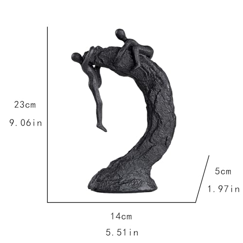 Hebdids Modern Art Sculpture - Living Room and Office Dynamic Climbing Wall Character Decoration, Black Statue,9 x 5.51 x 1.97inches Elegant Black Home Decoration Gift - color: Curved Climbing