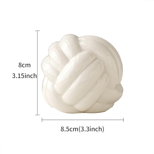 Ochine Silver Knot Decor Ceramic Chain Link Decor, Silver Decor Knot, Coffee Table Decor, Aesthetic Shelf Decor, Modern Minimalist Home Decor Statue for Decorative Books, Decorative Objects - color: A