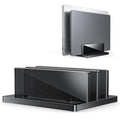 OMOTON Vertical Laptop Stand for Desk, Acrylic Laptop Holder Desktop Clear Adjustable Dock for MacBook Pro Air, HP, All Gaming Laptops up to 17” (Black, Dual Slot) - size: Dual-Black