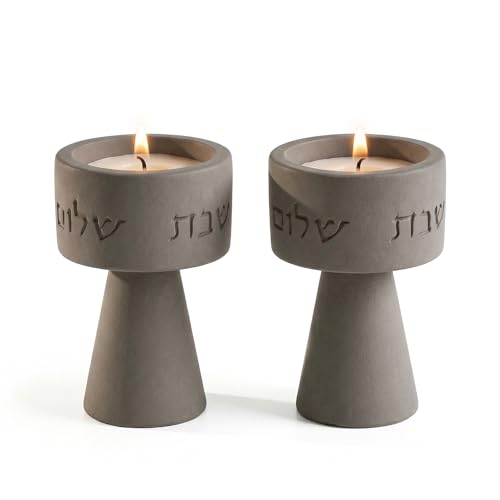 Solura Luxury Candle Holder Set – Modern Décor for Living Room & Dining Table - Gray - color: Gray (Solura), size: Short