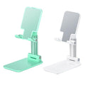 2 Pcs MT-6 Cell Phone Holder, Adjustable Angle and Height, Anti-Slip Silicone Pad, Foldable and Portable, Compatible with 4-8 Inch Devices(Green+White) - color: white&green