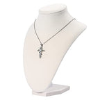 Julysky 3D Necklace Display Stand For Selling,Velvet Chain Jewelry Bust Holder Organizer (1, beige) - color: beige