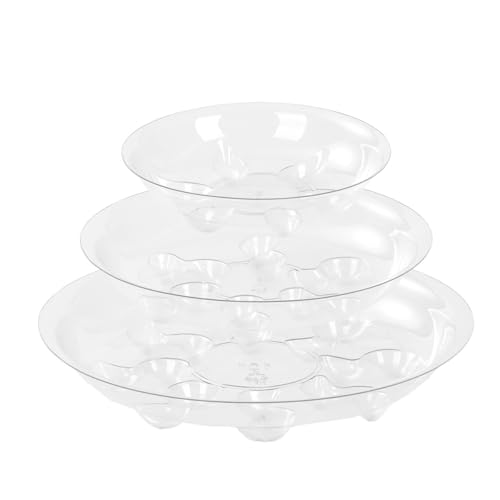 15 Pack Assorted Sizes 6 8 10 Inch Clear Thick Plastic Heavy Duty Sturdy Plant Saucer Drip Trays for pots, 5 Pieces of Each Size (Assorted Sizes 6'', 8'', 10'') - size: 6+8+10 INCH