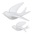 FANWNKI Ceramic Flying Birds Sparrows Wall Mount Hanging Decor-White-2Pack,Left - size: Left