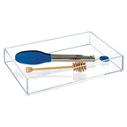 iDesign Clear Drawer Organizer, Plastic Tray for Makeup Storage on Bathroom Vanity, Dresser or Desk - size: XL