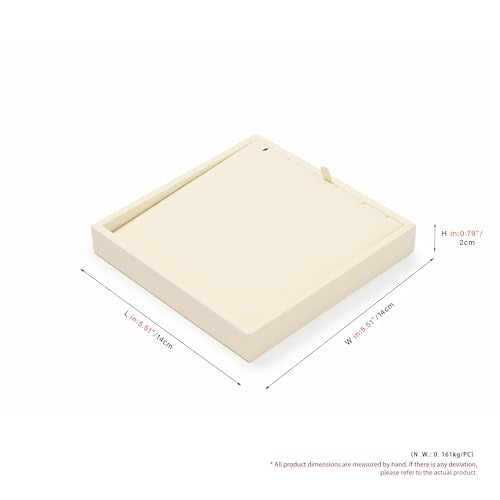 Oirlv Microfiber Jewelry Pendant Display Tray Jewelry Necklace Organizer Display Tray(Beige) - color: Necklaces P13408
