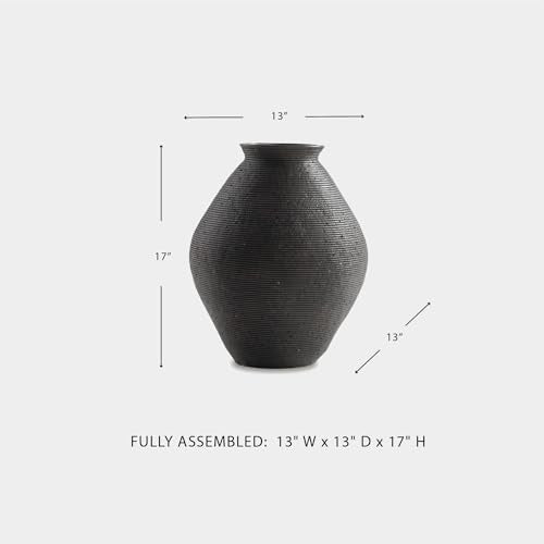 Signature Design by Ashley Hannela 17" Modern Distressed Polyresin Vase, Antique Brown - color: Dark Brown, size: 17 inch