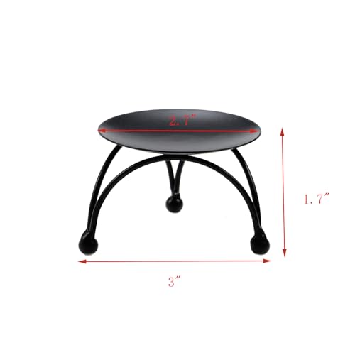 Geesatis 2 Pcs Candlesticks for Pillar Candles Metal Modern Style Pillar Candle Holder Stand Plate Candle Tray for Party, Black - color: Black
