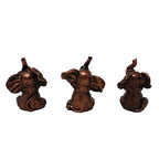 Nature's Mark 3 Baby Elephants See No Evil Hear No Evil Resin Statue Figurine Home Decorative Accent Decor