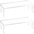 Frcctre 2 Pack Acrylic Display Risers, 12" Lx5 Wx3.3 H Clear 5mm Thick Small Display Risers Stand Acrylic Showcase Fixtures Shelf for Dessert Cupcake Figures Toys Cosmetics Perfume