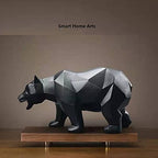 SMRTHMRT Abstract Geometric Sculptures Animals Statues,Collectible Figurines Home Office Tabletop Ornaments (Black Bear) - color: Black Bear