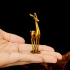 CHOVY Retro Brass Deer Statue - 100% Solid Handcrafted Elegant Long-Legged Deer Sculpture, Nature-Inspired Office & Home Decoration, Collectible Art Piece, for Nature Lovers & Collectors - style: Long