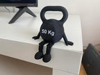 Kettlebell Desk Decor with Articulated Legs – Fitness Gym Inspired Mini Sculpture for Home & Office