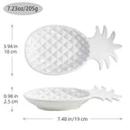 Chic Soap Dish, Pineapple Shape, Fluted Design, Decorative Ceramic Tray(White) - color: White