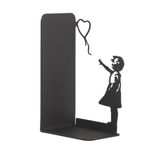 Girl with Balloon Silhouette Bookends, Banksy Arts, Iconic Figure Book Stand, Street Arts, Graffiti Art, Hope Themed Bookend, Decorative Balloon Girl Book Stand, Flying Balloon Girl Book Holder